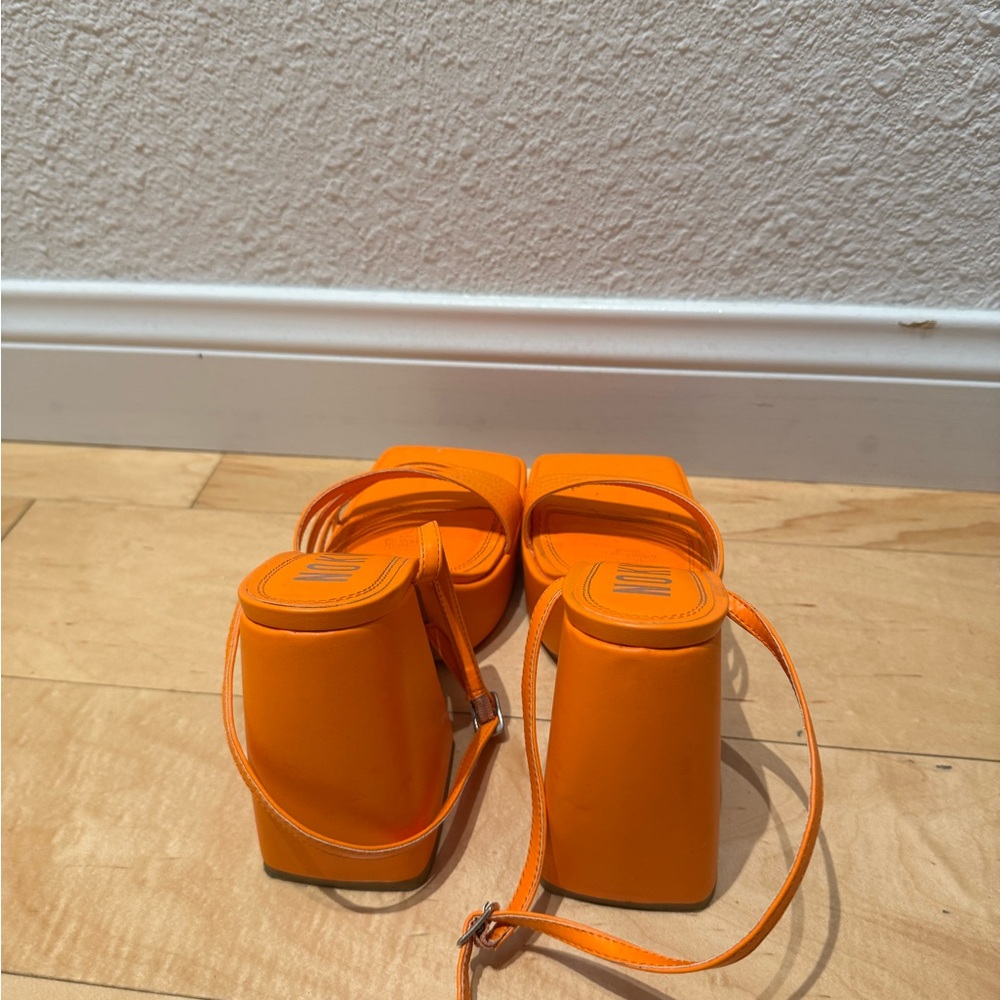 Vibrant Orange Platform Sandals - image 3